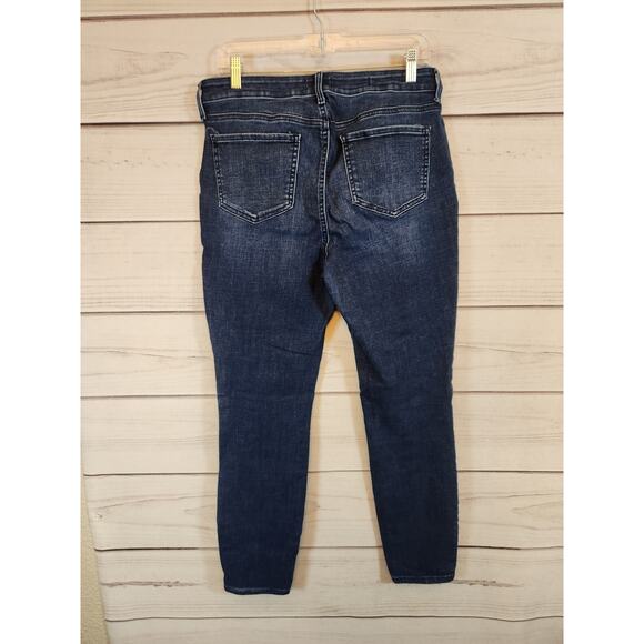 Nydj Women's Blue Solid Stretch Liftxtuck Mid Rise Ankle Ami Skinny Jeans Size 8 - Picture 2 of 8